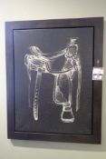 SOM Framed 44"x56" Western Saddle Picture.