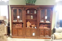 PHF 3-Piece Cabinet w/ Built-in Lights, (2) 32"x80" Leaded Glass w/Bevelled Accent Door Cabinets and