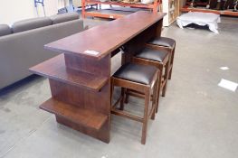 Stickley 78"x24" Gathering Island w/ 3 Stickley Counter Stools.