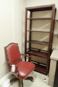 Lot of Desk Chair and 6-Shelf 32"x14" Bookcase-USED .