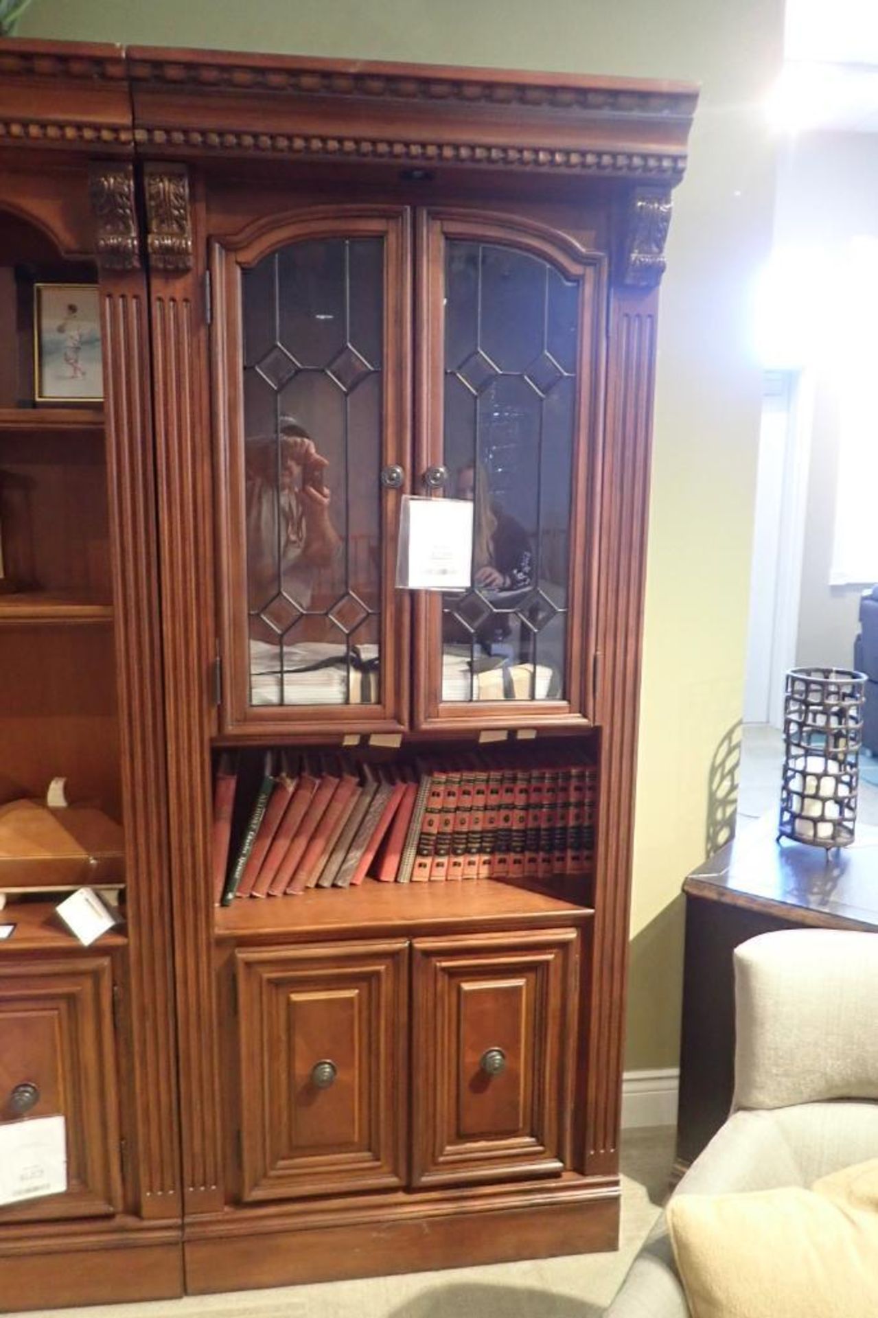 PHF 3-Piece Cabinet w/ Built-in Lights, (2) 32"x80" Leaded Glass w/Bevelled Accent Door Cabinets and - Image 7 of 10