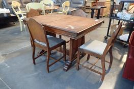 Art Deco 47"x34" Dining Table w /4 Dining Chairs- USED.