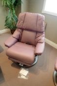 Ekornes Stressless Reno Medium Paloma Leather Power Reclining Arm Chair.