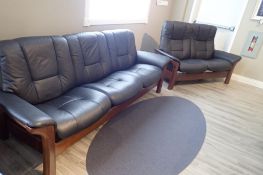 Ekornes Stressless Buckingham Paloma Leather Self Reclining 7 1/2' Sofa and 5 1/2' Loveseat.