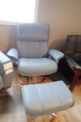 Ekornes Stressless Admiral Large Paloma Leather Reclining Arm Chair w/ Ottoman.