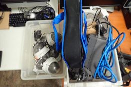 Lot of 6 Security Cameras, APC UPS, Extension Cords, etc.