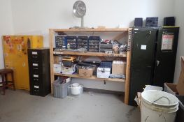 Contents of Touch-up Repair Room inc. Flammable Cabinet and Contents, Storage Cabinets, Work Benches