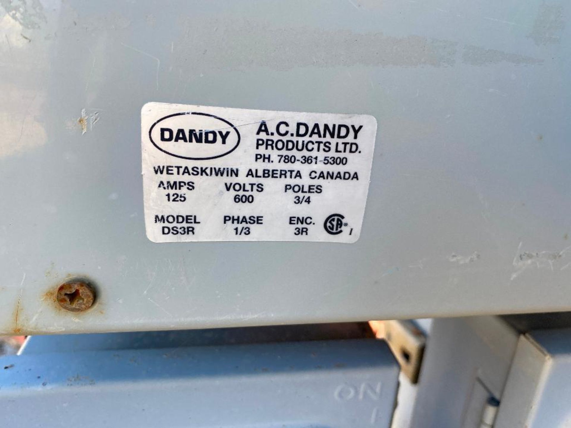 Dandy DS3R 1/3PH Electrical Distribution Panel, etc. - Image 3 of 4