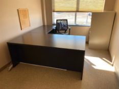L-Shaped Desk w/ Task Chair, 4-Drawer Vertical Filing Cabinet
