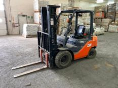 Toyota 8FGU25 LPG Forklift, SideShift, 3-Stage Mast, 1,054hrs Showing,