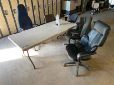 Lot of Plastic Folding Table and (6) Asst. Chairs