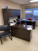 U-Shaped Desk w/ Overhead Hutch, Task Chair, (2) Side Chairs, Round Table etc. (Other items in photo