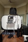 Lot of Asst. Professional Photography Equipment inc. Umbrellas, Backdrops, Tri-pods, Carrying Cases,