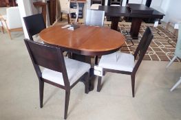 Dinec 36" Round Dining Table w/ 12" Leaf and 4 Dining Chairs.