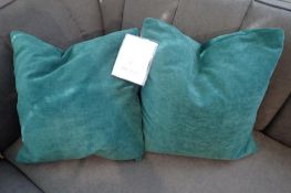 Lot of 2 Teal 20" Square Throw Pillows.