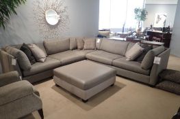 Decor-Rest 2-Piece Sectional w/ RHF & LHF Sofas, (4) 24" Square Throw Pillows and (2) 20" Square Thr