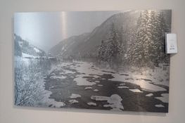 Frozen Lake 48"x30" Etched Print.