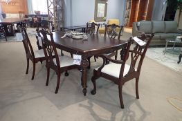 HAB Jocelyn 80"x46" Dining Table w/ 2 Stickley Chippendale Dining Arms Chairs and 4 Stickley Chippen
