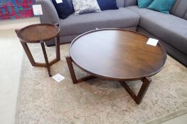 Lot of Decor-Rest Soho 42" Round Coffee Table and 19" Round End Table.