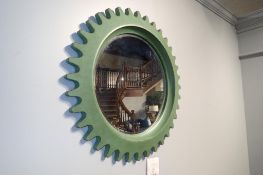 A.R.T Furniture Framed 36" Round Bevelled Glass Mirror.