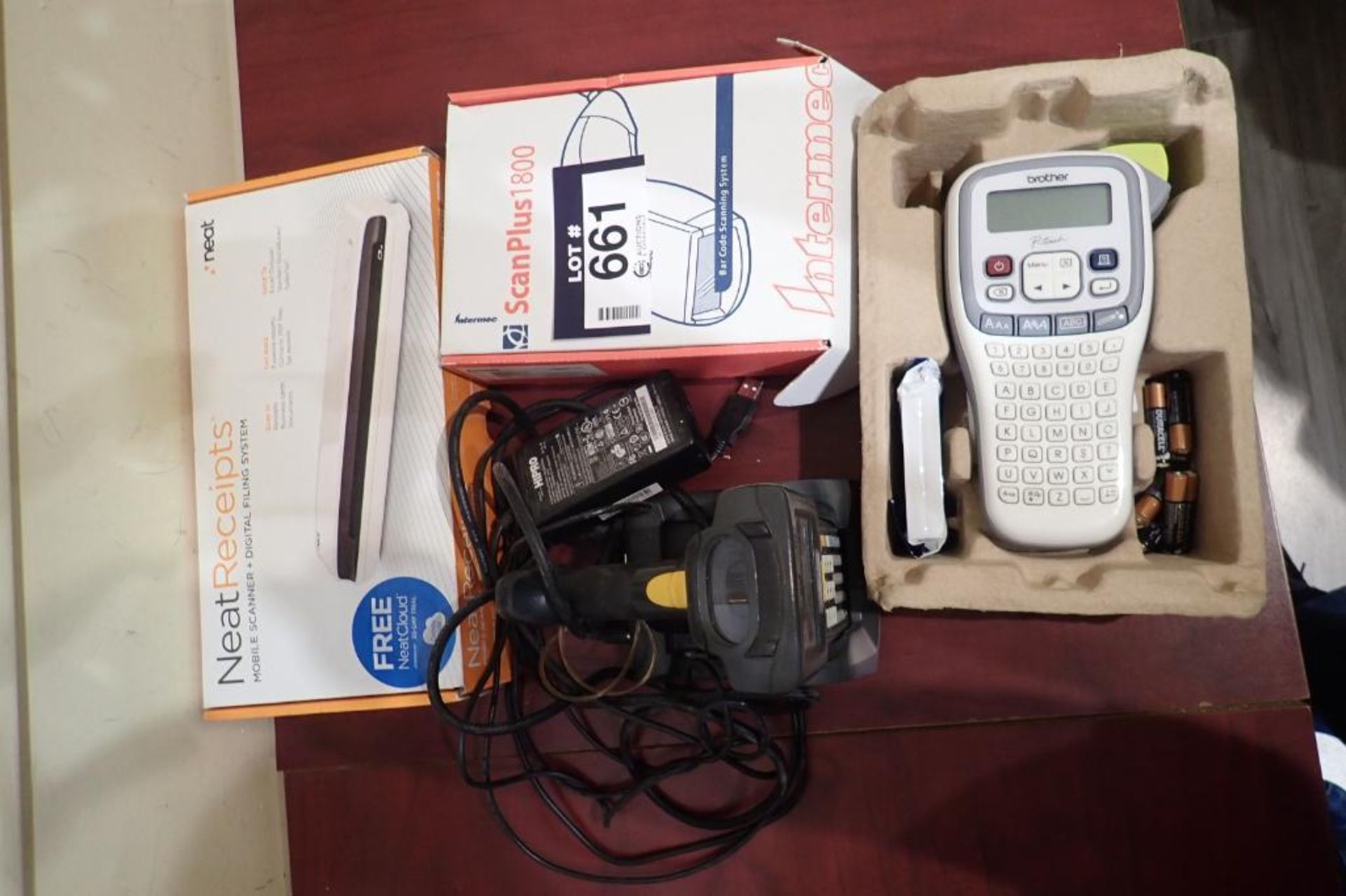 Lot of Brother Label Maker, Neat Mobile Scanner, and 2 Bar Code Scanners-USED.