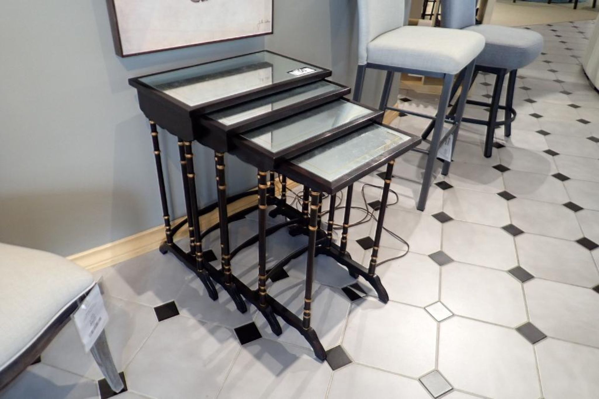 WIL 4-Piece Nesting Tables w/ Mirrored Top. - Image 2 of 3