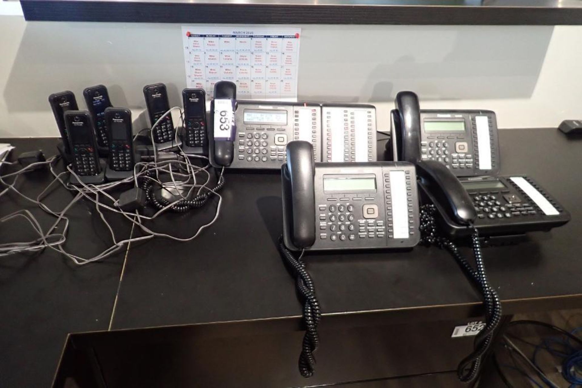 Lot of Panasonic DT543 Phone System w/ Reception Handset, 7 Cordless Handsets and 3 Handsets- USED.
