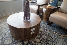 LH Imports Form 35 1/2" Round Coffee Table and 17 1/2" Round End Table.