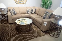 Decor-Rest 2-Piece Sectional w/ LHF Corner Sofa and RHF Loveseat and (4) 20"Sq Throw Pillows- Approx