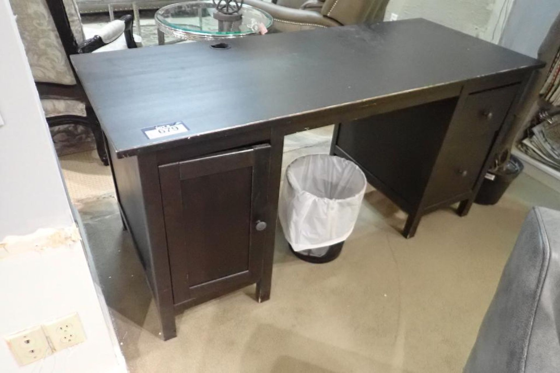 Lot of 2 Double Pedestal Desks, Task Chair and Vertical 2-Drawer File Cabinet- USED. - Image 3 of 3