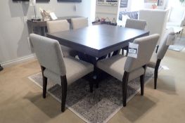 Handstone 60"x42" Dining Table w/ (2) 12" Leaves and 6 Dining Chairs.