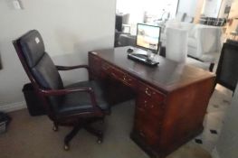 Lot of Double Pedestal Desk and Task Chair- USED.