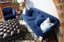 Lot of Decor-Rest 7' Sofa, Occasional Chair and (4) 16" Square Throw Pillows.