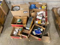 Lot of Asst. Belts, Spark Plugs, Bearings, Vehicle Lights, Oil Seals, etc.