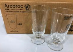 10OZ/300ML EXCALIBUR FOOTED HI BALL GLASSES - LOT OF 24 (1 BOX), ARCOROC J4091 - NEW