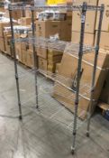 4 TIER WIRE STORAGE RACK ON CASTORS