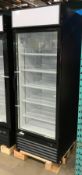 SINGLE GLASS DOOR DISPLAY COOLER, 23 CU, FT, LED DISPLAY - NEW