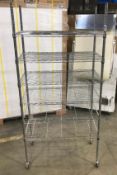 6 TIER WIRE STORAGE RACK ON CASTORS