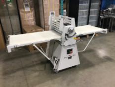 BAKEMAX BMFRS03 FLOOR STANDING DOUGH SHEETER, REVERSIBLE, 25" X 95" WORK LENGTH