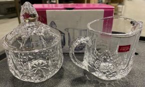 CRISTAL D'ARQUES LONGCHAMP SUGAR & CREAMER SET - NEW