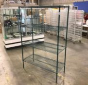 4 TIER GREEN METRO WIRE STORAGE RACK