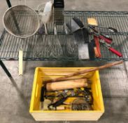 WOODEN CRATE OF ASSORTED KITCHEN TOOLS