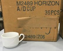 4OZ/120ML WHITE PORCELAIN CUPS, ARCOROC "HORIZON" S0626 - LOT OF 36 - NEW