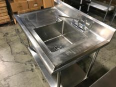 STAINLESS STEEL SINK WITH LEFT HAND DRAIN BOARD & 6" BACKSPLASH