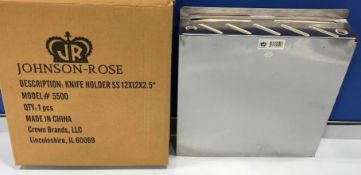 9 SLOT STAINLESS STEEL KNIFE HOLDER, JOHNSON ROSE 5500 - NEW