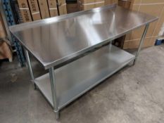 72" X 30" STAINLESS STEEL WORK TABLE, JOHNSON ROSE 83073 - NEW