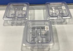 1/6 SIZE 2.5" DEEP POLYCARD INSERT WITH NOTCHED LID - LOT OF 3 - BROWNE 38162 & 35569 - NEW