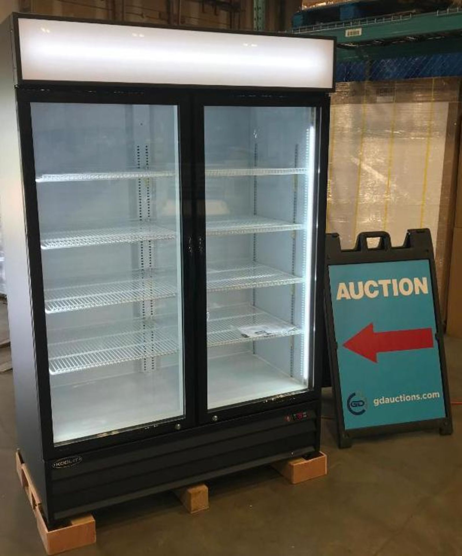 DOUBLE HINGED GLASS DOOR COOLER, 42 CU. FT, LED DISPLAY - NEW - Image 2 of 16