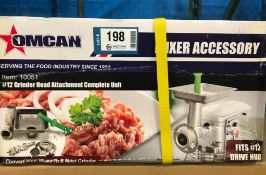 OMCAN GRINDER HEAD COMPLETE ATTACHMENT FOR #12 HUB, OMCAN 10051 - NEW