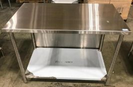 48" X 28" STAINLESS STEEL WORK TABLE W/ UNDERSHELF